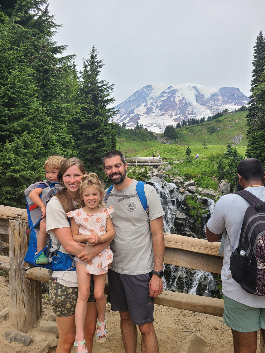 Family photo at Mount Rainier