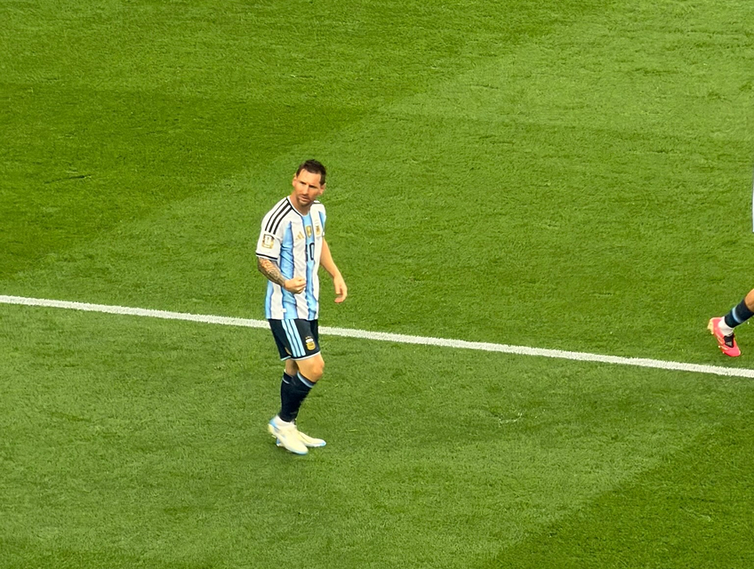 Soccer player on a green field